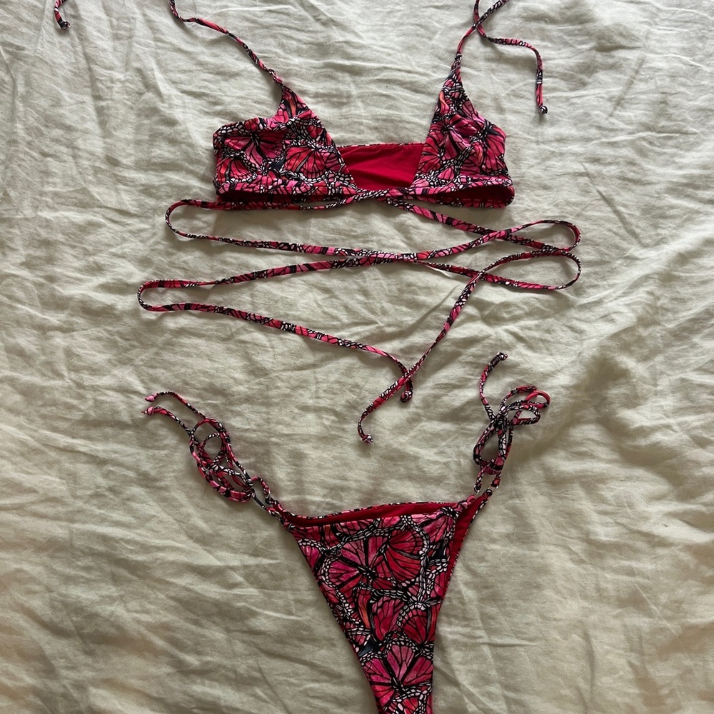 Women's Pink Butterfly Bikini Set